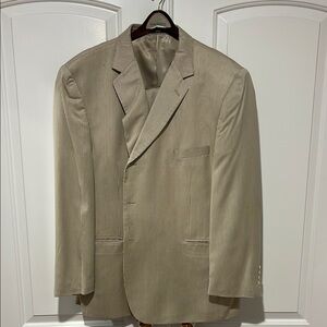Men's Beige Pinstripe Blazer